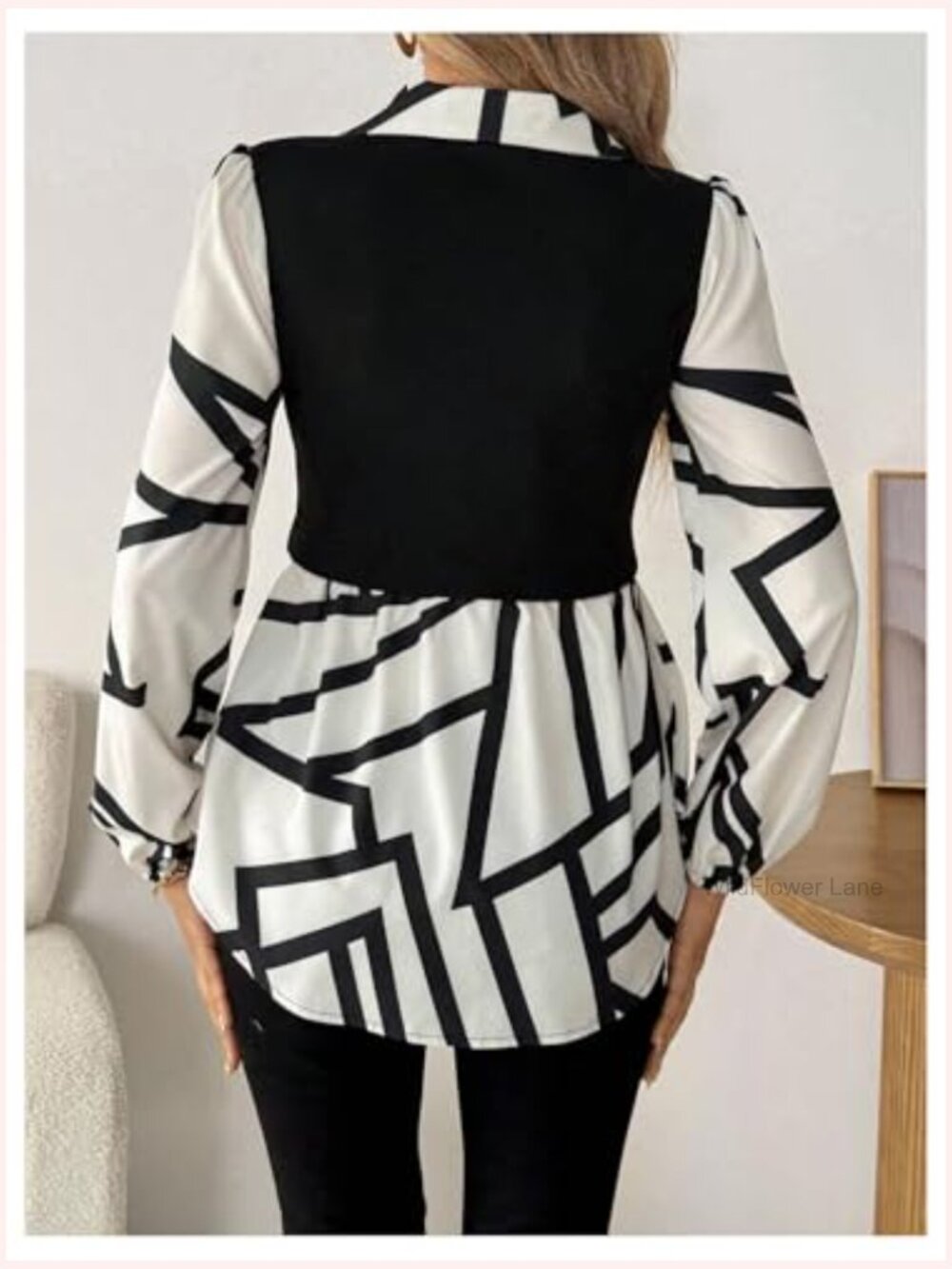 Long Sleeve Peplum Blouse Button Down Collared Dressy Casual Fall Top - Picture 2 of 6